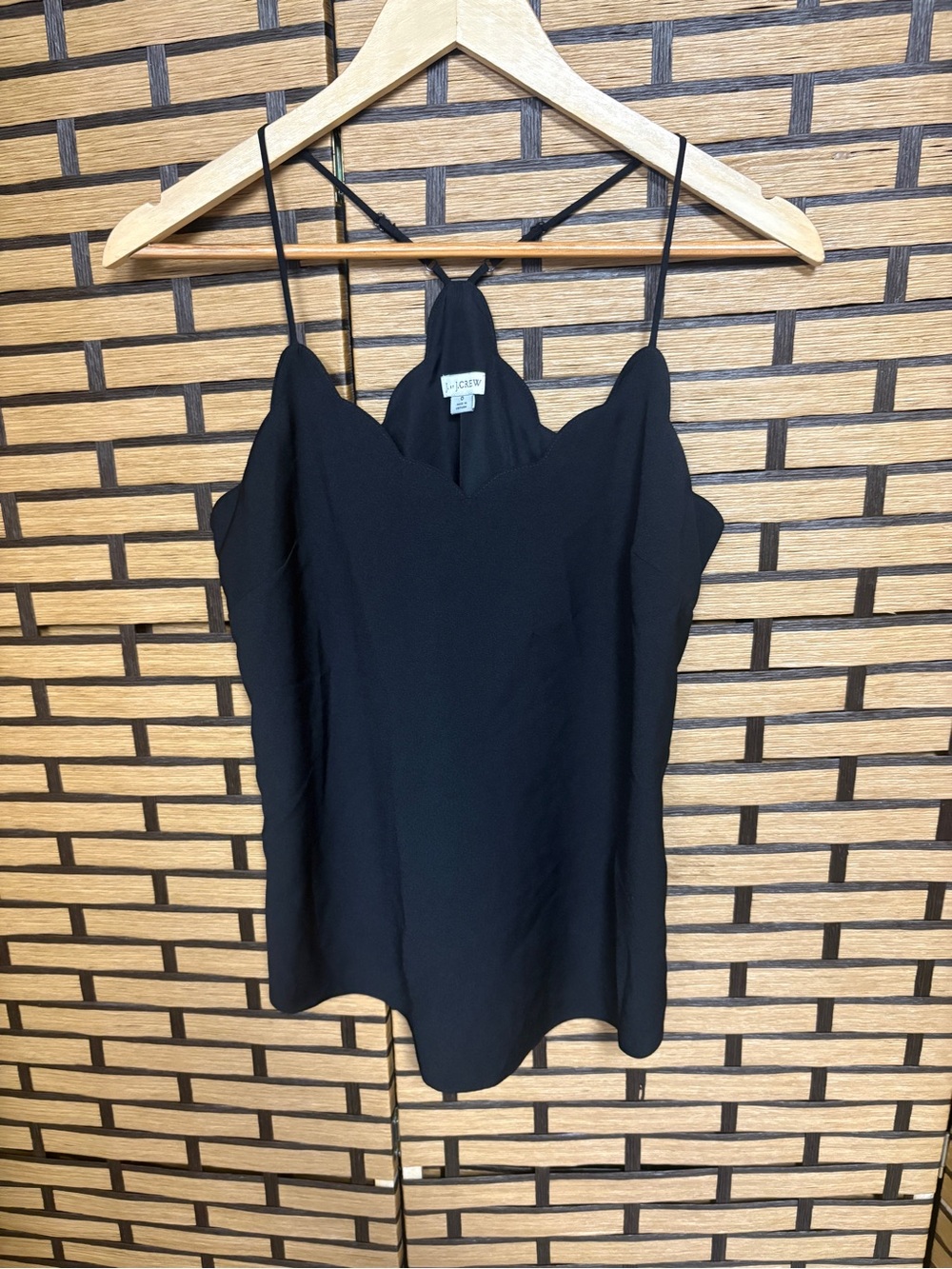 J by j. Crew black scalloped hem tank top size 0